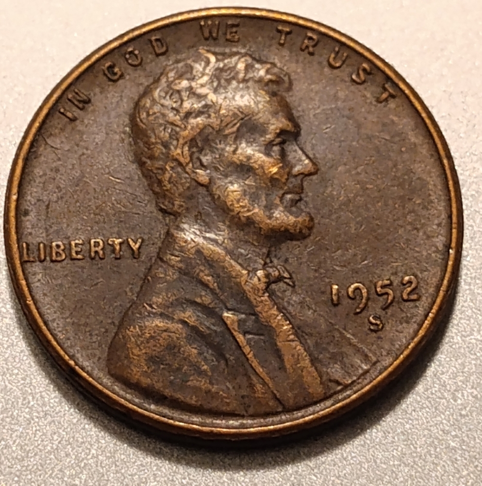 1952 S Lincoln Wheat Penny Errors 9, E, T, I In 'UNITED'